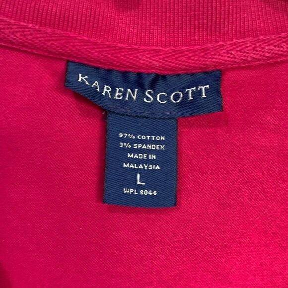 Karen Scott Pink Collared Closed Vest - Picture 3 of 3